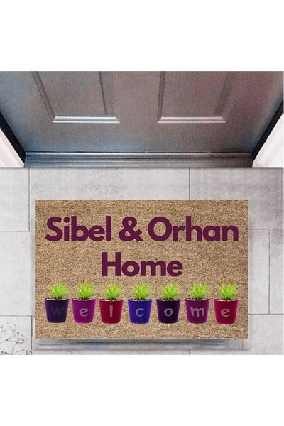 Mu Art Ahşap Bfs Door Mat Decorative Digital Printing Welcome P-2461