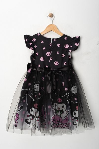 FURYATEX Kuromi and Melody Patterned Fluffy Tulle Girl's Party Dress Birthday Dress
