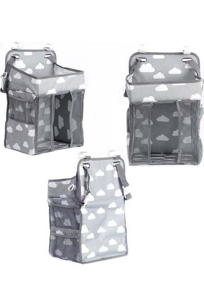 COOYA Baby's Essentials Hanging Organizer,With Top Storage Area,2 C-clip hooks,Collapsible