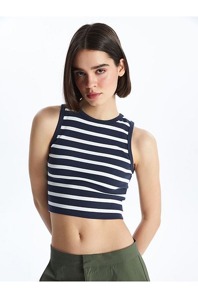 LC Waikiki Lcw Vision Crew Neck Striped Women's Crop