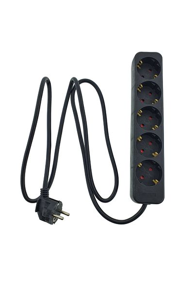 Lanberg Extension cord with 5 schuko sockets, Lanberg, 1.5 m, 2500W, 3 x 1.0 mmp, protective contact