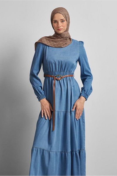 Alvina Belted Denim Dress 45502