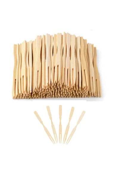 Dolphin Chips Fork 9cm 100Pcs Bamboo Toothpick Hamburger Pie Toothpick Ornament Bamboo Garbage Skewer Food Toothpick