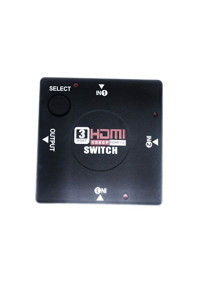 OEM Video switch with 3 HDMI inputs and one HDMI output, Full HD 1080p, with switch, black