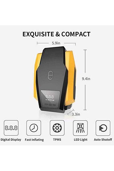 COOYA Tire Inflator Portable Air Compressor,Air Pump for Car Tires,12V ,Auto Shutoff Function & LED Light