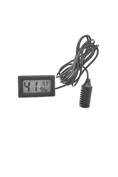 OEM 8015A digital thermometer and humidity indicator, with LCD display, black