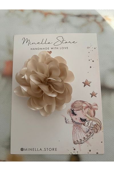 MİNELLASTORE متجر minella مشبك جديد للصيف من الساتان اللامع والأورجانزا متعدد الطبقات على شكل زهرة الورد للنساء والأطفال