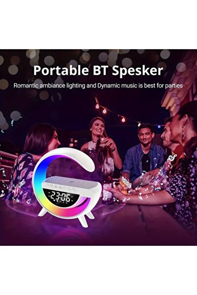 FİAPFO LED night light, APF, radio, clock and alarm, bluetooth, wireless charger, RGB, USB type C