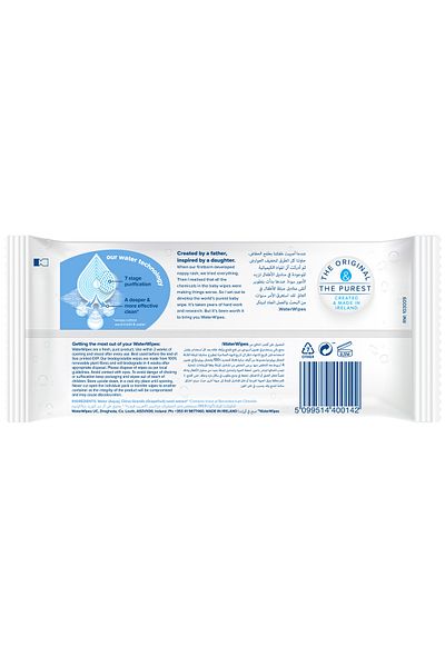 WaterWipes Original Plastic Free Baby Wipes,60 wet wipes,99.9% Water Based Wet Wipes & for Sensitive Skin