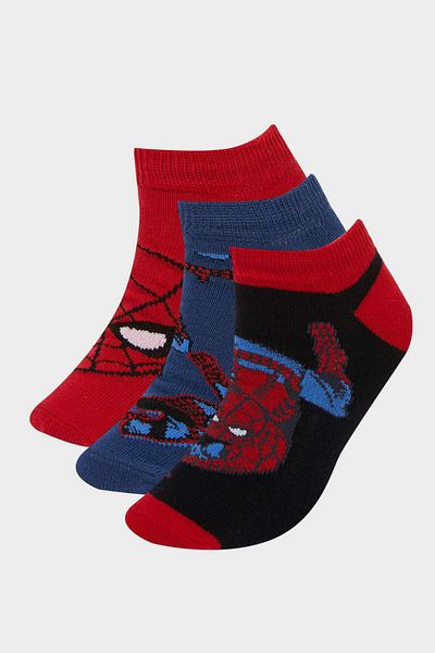 DeFacto Момчешки комплект от 3 памучни чорапи до глезена Marvel Spiderman F4614A8NS