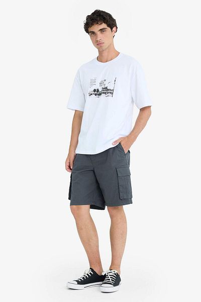 DeFacto Cargo Fit Gabardine Bermuda Shorts C5400Ax25Sm