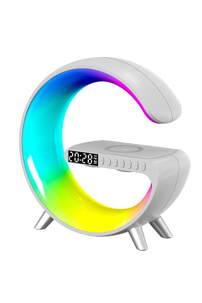 OEM RGB Light Bar with Light and Sound Alarm Clock, Bluetooth Speaker and Fast Wireless Charger