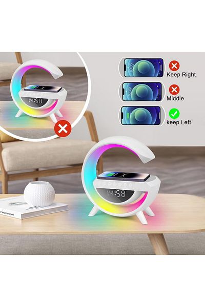 FİAPFO LED night light, APF, radio, clock and alarm, bluetooth, wireless charger, RGB, USB type C