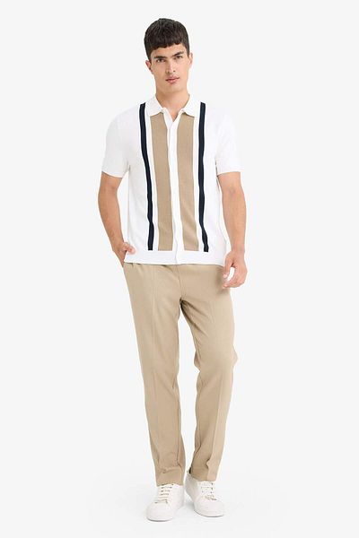 DeFacto Standard Fit Polo Neck Knitwear Short Sleeve T-Shirt E3450Ax25Sm
