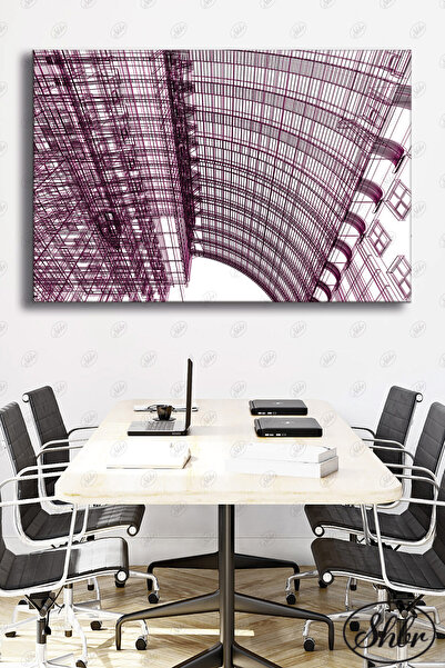 Şehber Tekli Yatay Dekoratif Kanvas Tablo Emlakçı Emlak Ofisi GYO İnşaat Firması Mimari Çizim