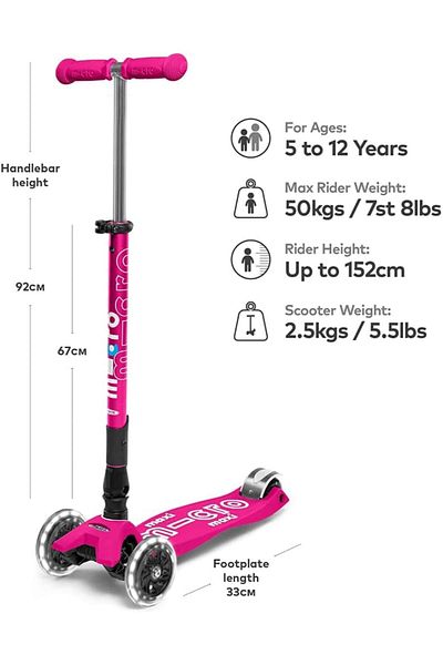 Micro Micro Maxi Micro Deluxe Foldable Shocking Pink Led