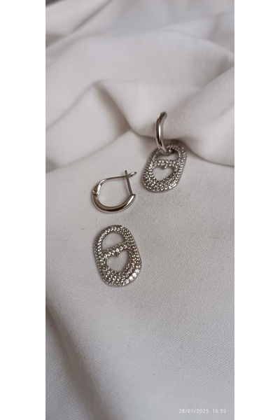 ARİ TAKI Steel Earrings with Mounts