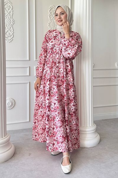InStyle Narcissus Flower Pink Mango Dress