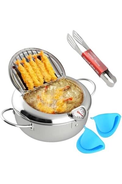 Bonjour وعاء قلي عميق، 9.5 بوصة/3.4 لتر، وعاء قلي تمبورا على الطريقة الياباني...