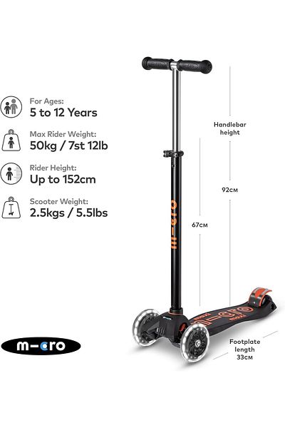 Micro Scooter, Black/Orange, Mmd143