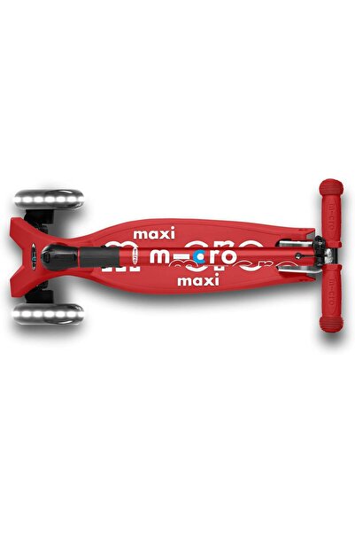 Micro Micro Maxi Micro Deluxe Foldable LED Red | Scooter for Kids | Kids Scooter | Scooter with LED Wheels