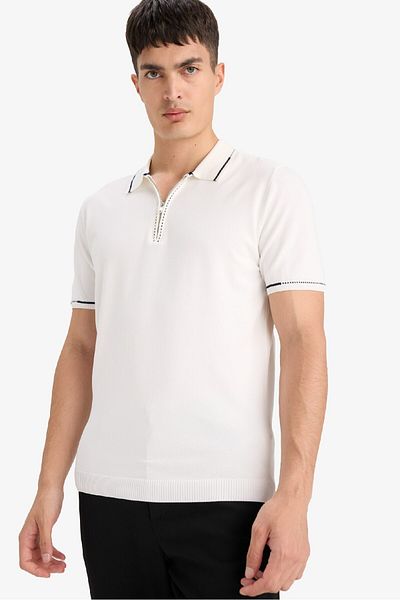 DeFacto Standard Fit Polo Neck Knitwear Short Sleeve Polo T-Shirt D6199Ax25Au