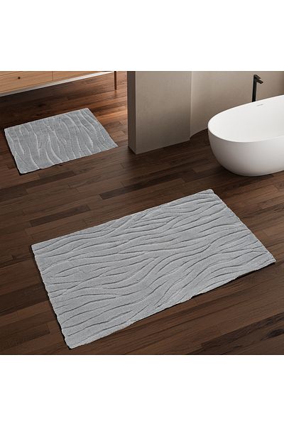 Schafer Home Liva Cotton 2-Piece Bath Mat-Light Gray