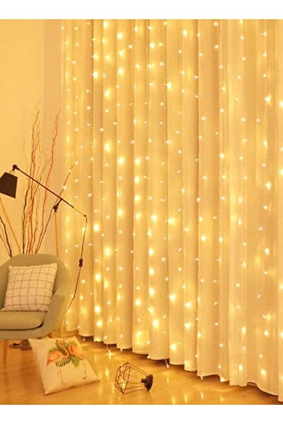 DLC Decorative curtain string lights 3 m x 2 m 200 working LED bulbs