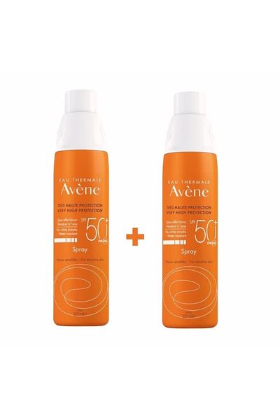 Avene Set Spray rezistent la apa cu protectie solara foarte ridicata Avene Solaire Spray SPF50+ 2 x 200 ml