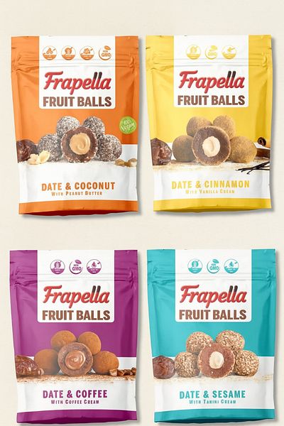 Frapella Filled Fruit Balls Trial Pack 80 Gr. X 4 Pieces