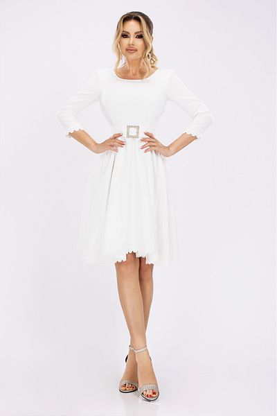 Atmosphere Fashion White midi dress with embroidery
