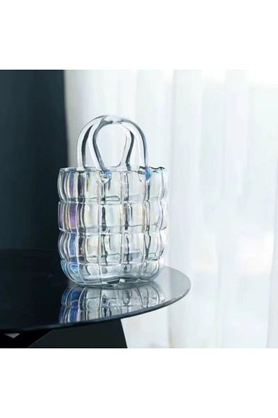 Blusmart Vază de sticlă cu design de geantă L multicoloră 28 x 18