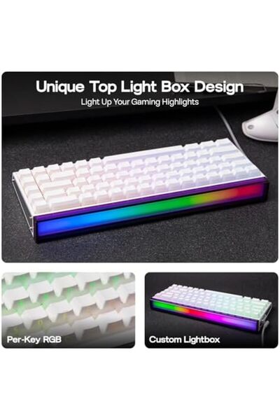 Epomaker لوحة مفاتيح الألعاب المغناطيسية السلكية Aula Hero68 HE