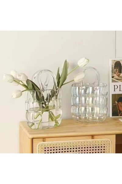 Blusmart Glass Vase Bag Design L Transparent 28 x 18