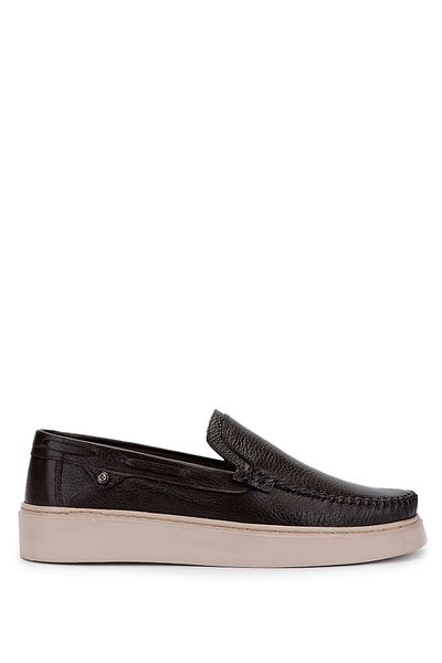 Tamer Tanca Men's Genuine Leather Brown Loafer Shoes