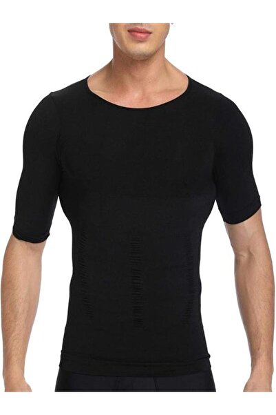 Inner Vision Men's Shaping Half Sleeve Undershirt – Body Shaping Compression Corset Undershirt