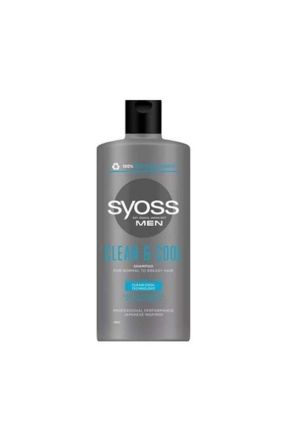 Syoss Men Clean & Cool Shampoo for Normal to Oily Hair, 440 ml