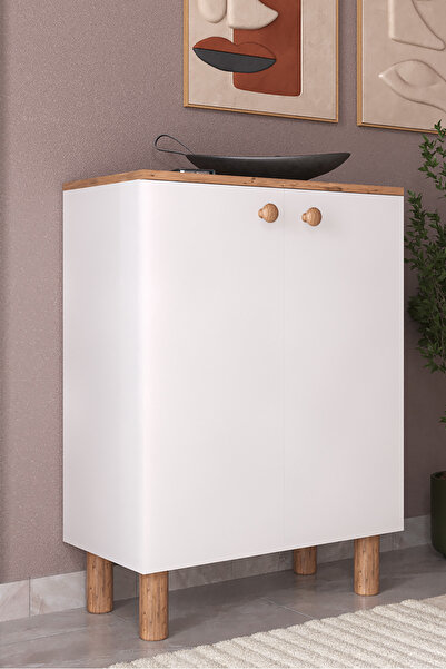 FAVORA Sun 2 Kapaklı Ayakkabılık - Atlantik Çam - Beyaz