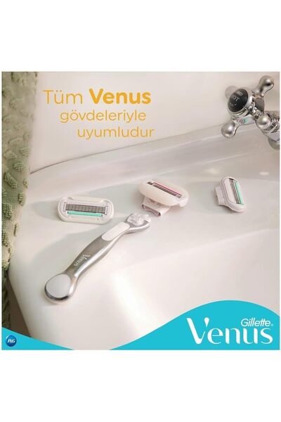 FFNIU Venus Olay Plus Comfort Glide Coconut Women's Razor, Metal Handle, 5 Blades