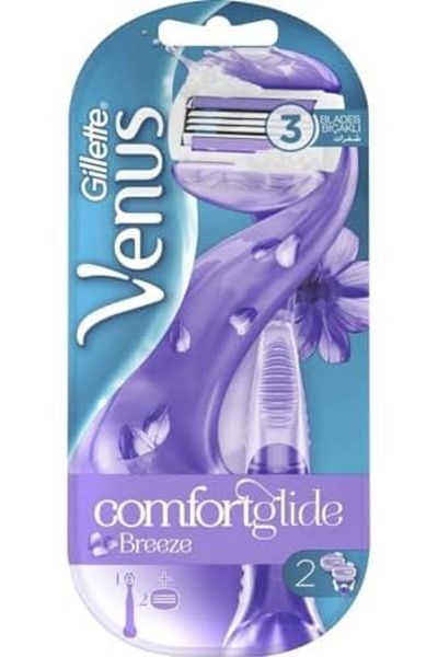 Gillette Venus ComfortGlide Breeze Women's Razor with Two Refill Blades, Pack of 3