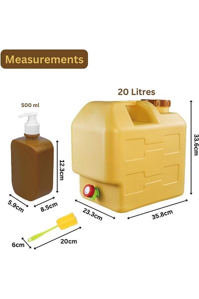 DLC 20L Outdoor Jerrican with 500ml Soap Dispenser - Portable Water Container
