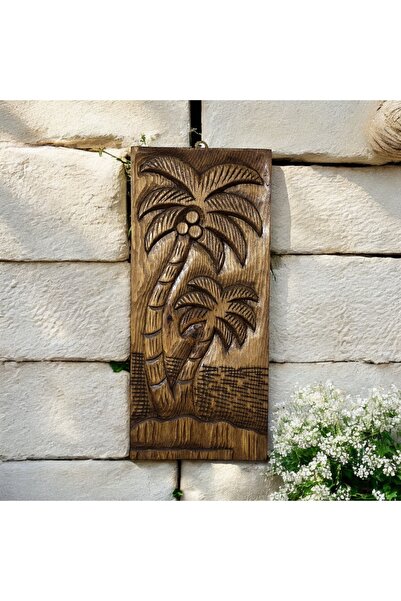 Kütük shop Ahşap oyma palmiye tablosu