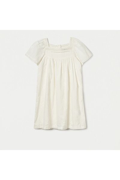 Juniors Embroidered Lace Night Dress with Short Sleeves