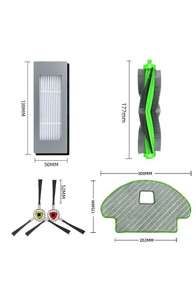 NewEvo Set de 7 accesorii NewEvo compatibile cu iRobot Roomba Combo R113840, 1 perie tambur, 2 perii laterale