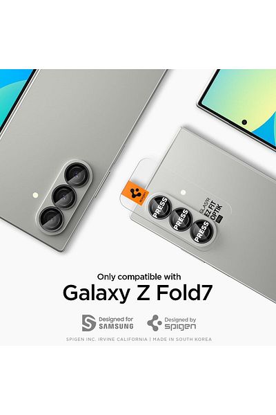 Spigen GLAStR EZ-Fit Optik PRO HD for Galaxy Z Fold 7 Camera Lens Screen Protector - Black 2 PACK