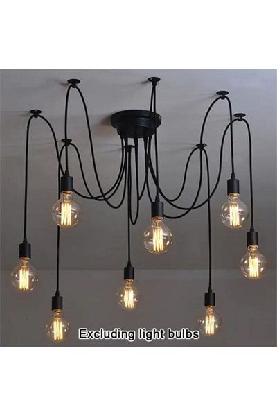 OEM Chandelier with 6 cables and E27 socket, spider type, black cable color