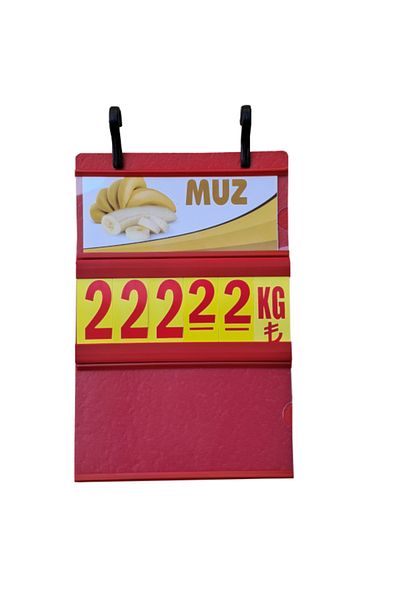 Yamani Display 5 Pieces of 5 Digit Labeling Butcher Label 17X26 cm Size (Medium Size Red Label Red Number