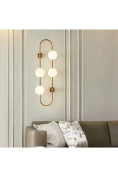 OEM Wall lamp, gold color, 4 white globes, G9 socket