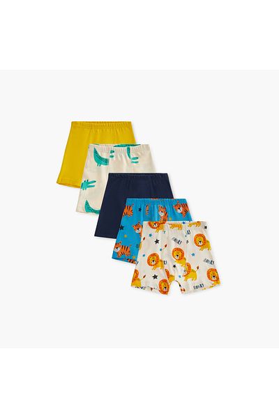 Juniors Wild Animal Print Boxers - Set of 5