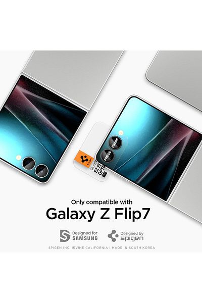 Spigen GLAStR EZ-Fit Optik PRO HD for Galaxy Z Flip 7 Camera Lens Screen Protector - Black 2 PACK
